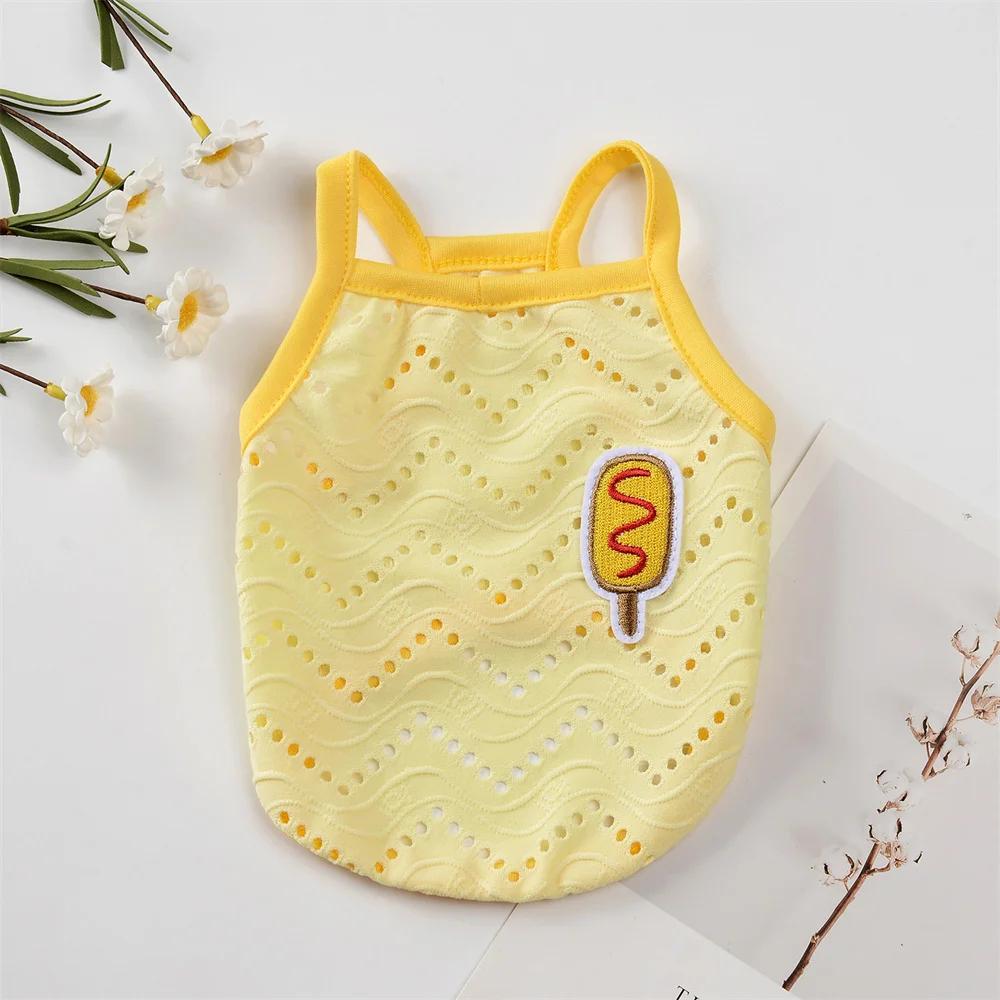 Mesh Breathable Sphynx Cat Clothes Clothing Summer Pet Camisole Vest for Cats Gotas Kitten Garfield Dog Shirts Mascotas Apparel