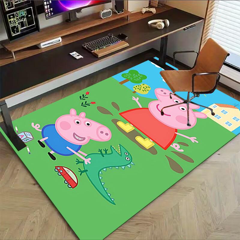 1pc Piggy Friends Pool Carpet for Playroom Bedroom Living Room Sofa Home Decor,kids Game Area Rug Non-slip Floor Mat Y723126