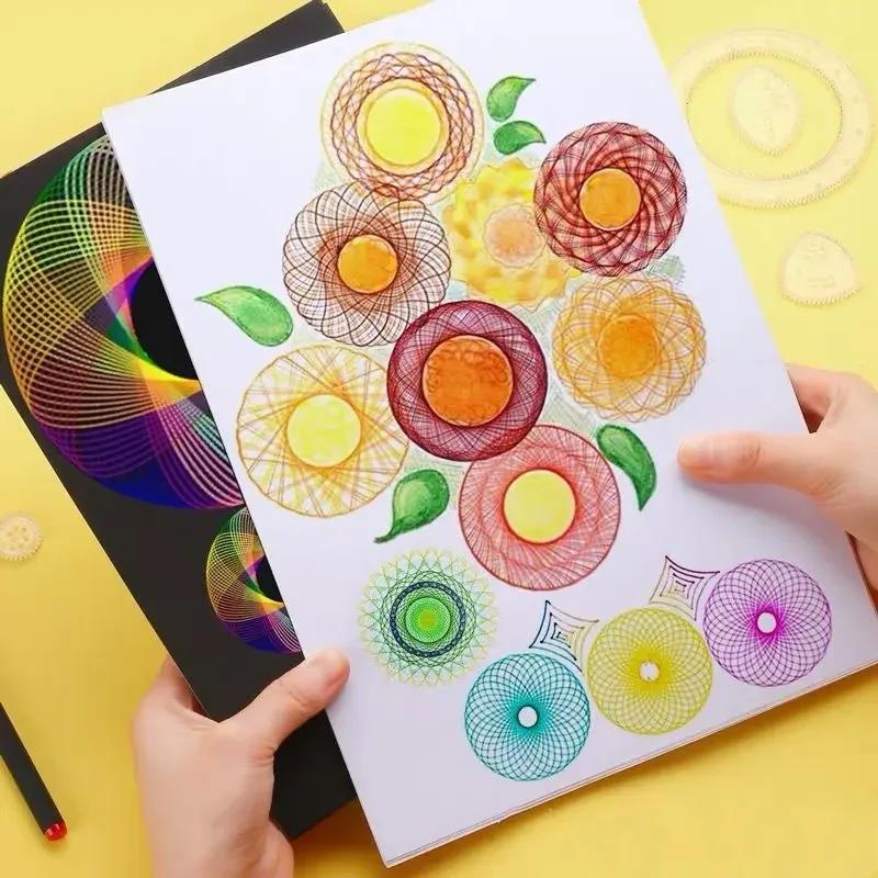 22Pcs Spirograph Drawing Kaleidoscope Ruler Set Geometry Ruler Math Roulette Drawing Tool Learning Drawing Toy Art Tool