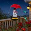 Christmas Snowman Iron Ground Socket Umbrella Christmas Decoration Party Solar Metal Ground Socket
