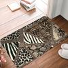 Siberian Tiger Fur Pattern Doormat, Realistic Wild Animal Print Anti-Slip Mat for Kitchen Bathroom Living Room Entrance Floor