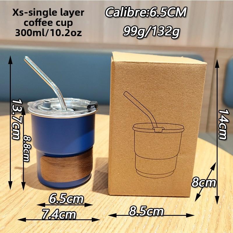 Portable Car Cup With Cover And Straw For Hiking And Travel 304 Stainless Steel
