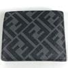 Fendi ZM0001 Zucca Logo Compact Wallet Folded Wallet PVC/Leather Black/yellow