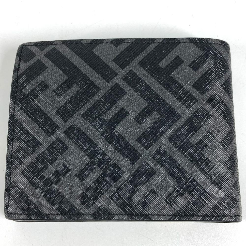 Fendi ZM0001 Zucca Logo Compact Wallet Folded Wallet PVC/Leather Black/yellow
