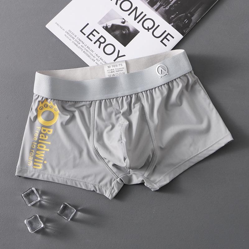 Men's Ice Silk Breathable Boxer Briefs - Mid-Waist, Summer Collection