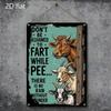 Vintage Metal Poster Cow Wall Art Tin Sign for Kitchen Bar