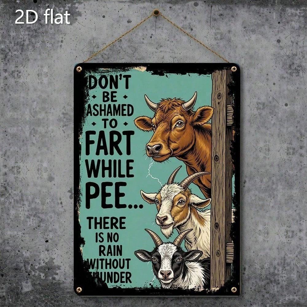 Vintage Metal Poster Cow Wall Art Tin Sign for Kitchen Bar