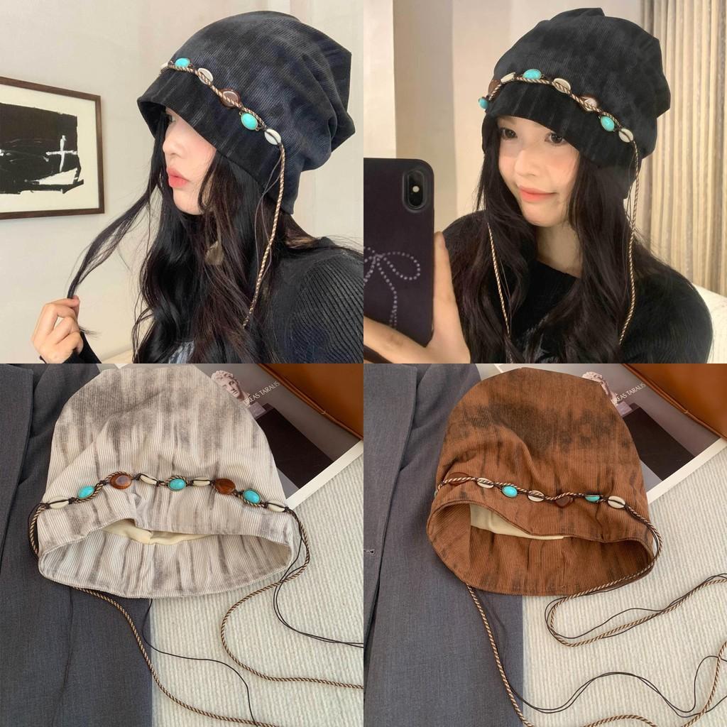 Bohemian Cap Beaded With Tassels Windproof Function For Women Fall Winter And