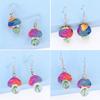 Unique Dangle Earrings Simple Colorful Mushroom Pendant Drop Earrings Statement Jewelry Fashion Small Hoop Earrings