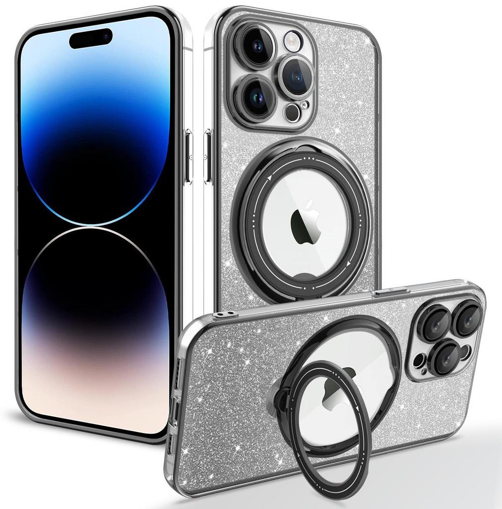 Samsung S23 Ultra/S24+ Glitter Phone Case with Rotating Stand and Electroplated Magnetic Suction