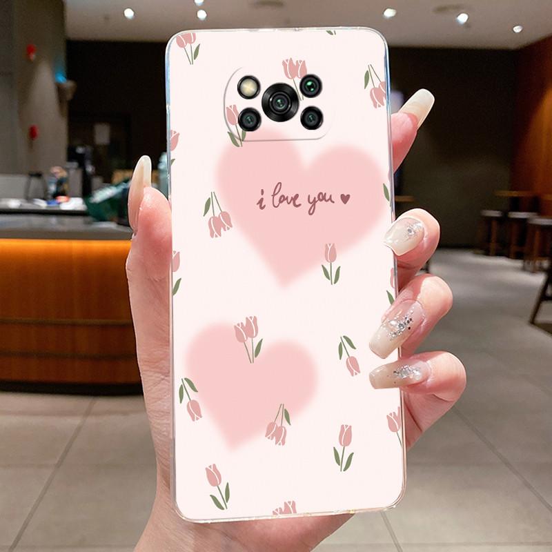 Phone Case For Xiaomi POCO X3/POCO X3 NFC/POCOX3 PRO Fundas Butterfly Bow Protective Casing Transparent Soft Silicone TPU Cover