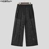 INCERUN Men Elastic Waist Hollow Out Fishnet Beach Holiday Long Pants Trousers