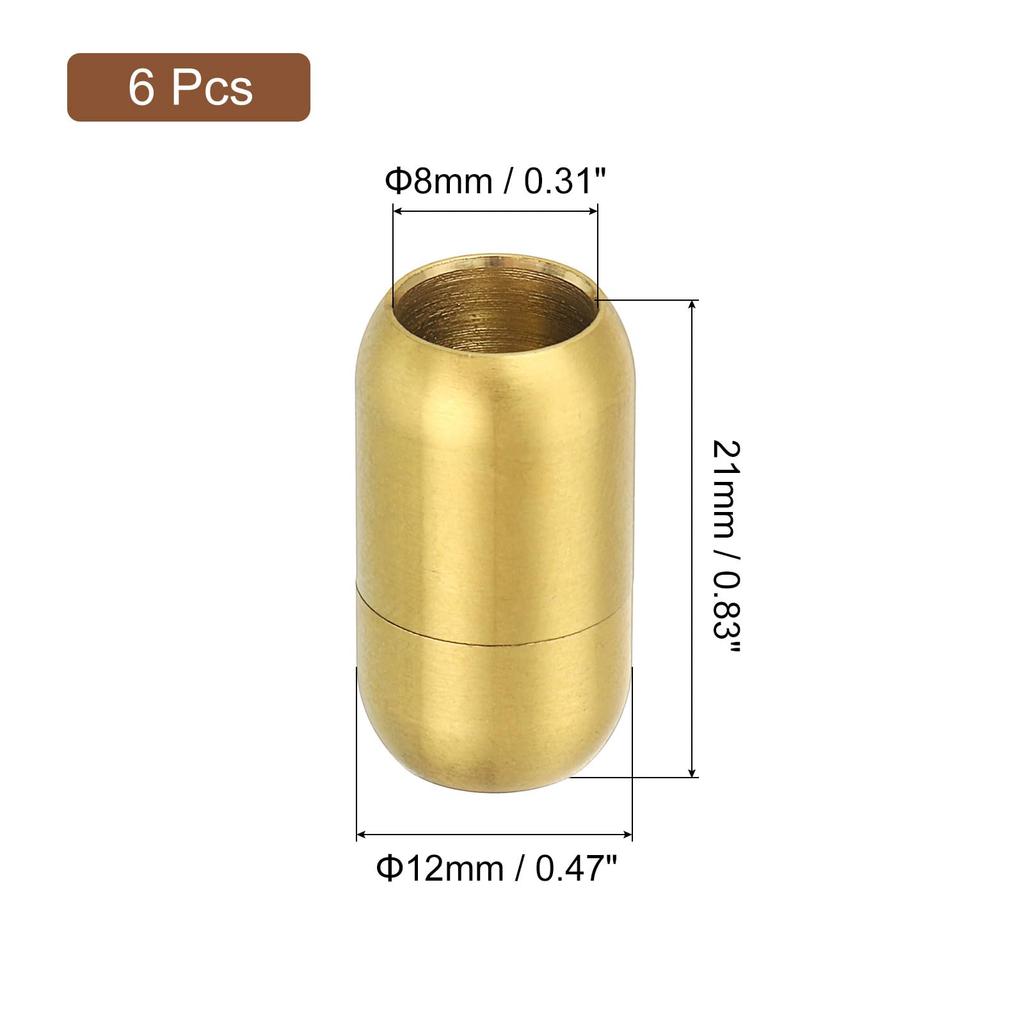 Kožené zakončení šňůry 6ks 8mm otvor Kožená koncovka šňůry Uzávěr Kožená šňůra DIY potřeby Řemeslo Zlatá [uxcell] Spona, Spona, Spona, Výroba,