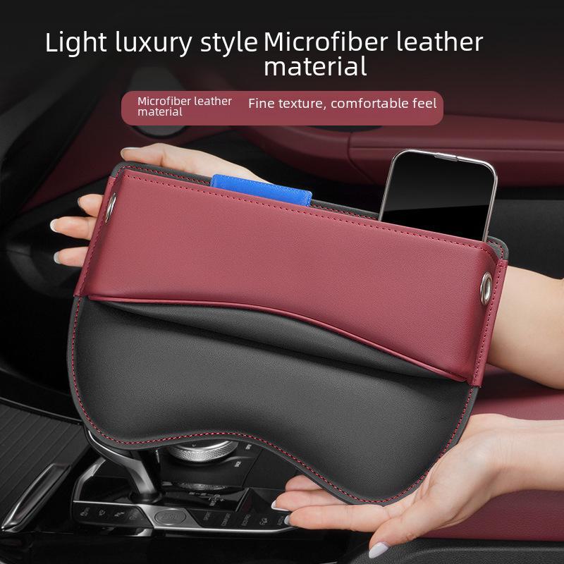 Scatola portaoggetti per fessura sedile auto in pelle - Organizer console centrale anti-perdita