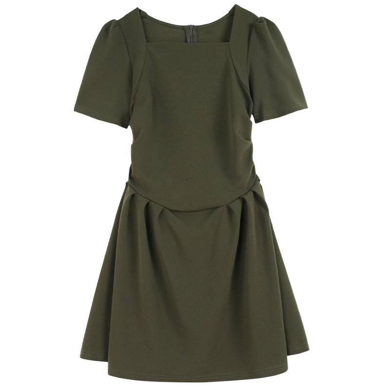French Campanula Summer Chic Petite Square Neck Slimming Little Black Dress