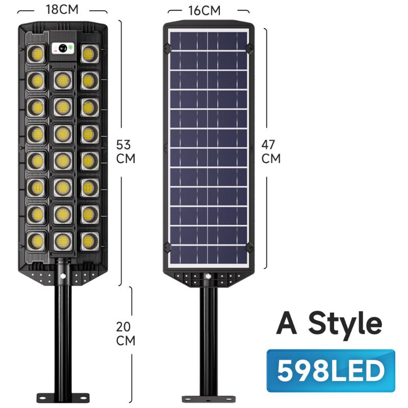 598 LED ultra lumineux extérieur lampadaire solaire 713COB capteur de mouvement étanche éclairage solaire cour rurale résidentielle applique murale lumière à induction