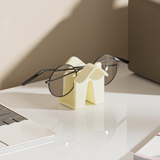House Shape Glasses Holder Desktop or Wall-Mounted Glasses Stand Decorative Eyeglasses Stand for Bedroom Home Office Desk