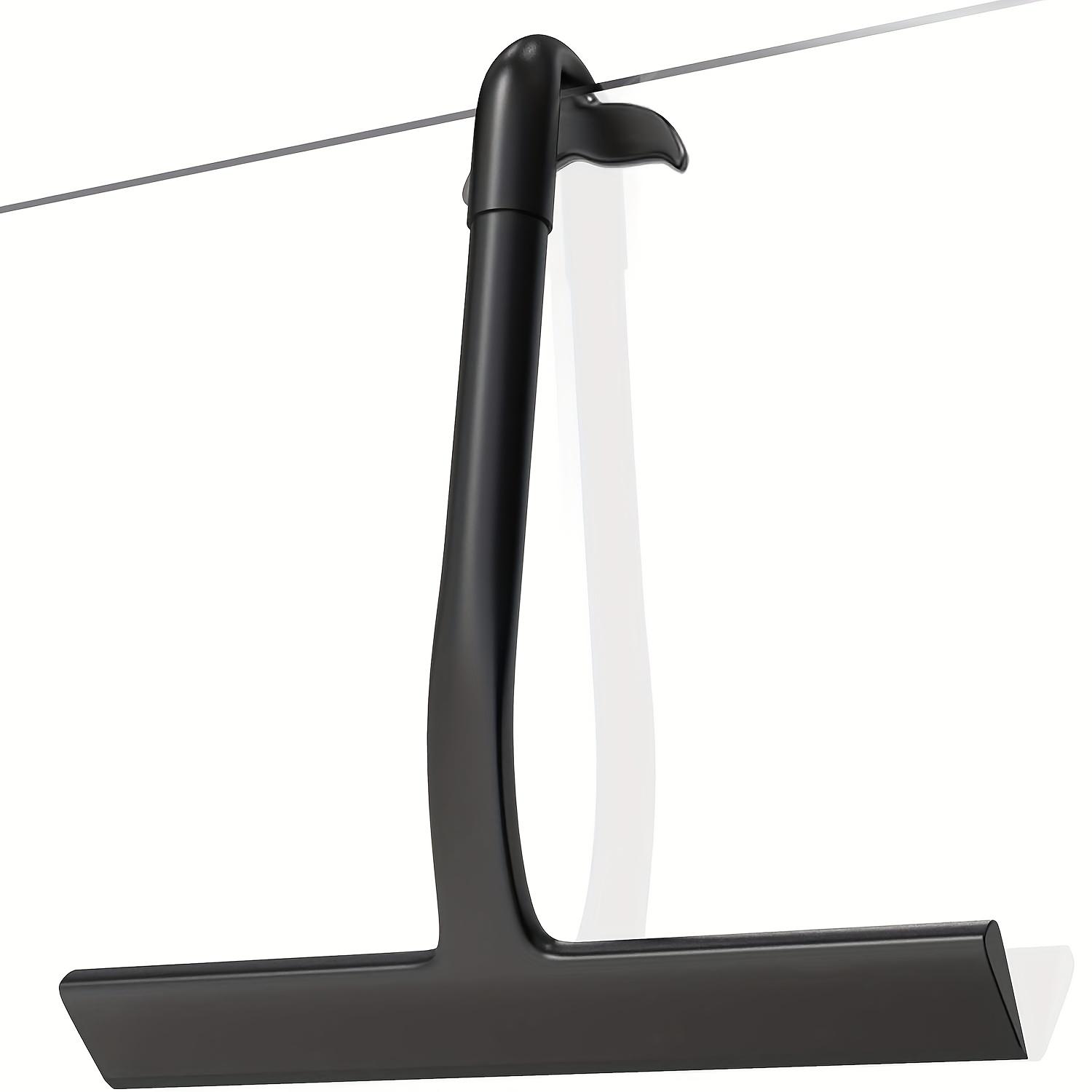 

1pc Silicone Shower Squeegee for Glass Doors, Multi-Purpose Glass Wiper Scraper for Bathroom, Toilet, Car Window, Tile Wall, Car чорний