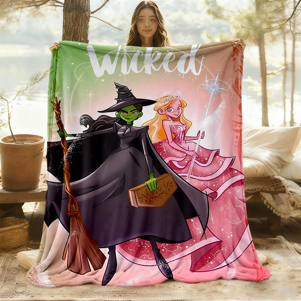 1pc Wicked Outdoor Blanket Lightweight Flannel, Soft & Warm, All-Season Use for Sofa, Outdoor, Camping, Living Room, Office092