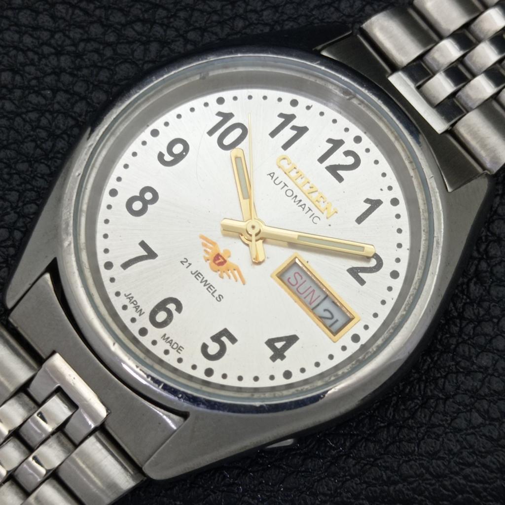 JAPAN MENS GENUINE VINTAGE CITIZEN AUTOMATIC 8200 SILVER DIAL WATCH A500279-2 R151b-a500279