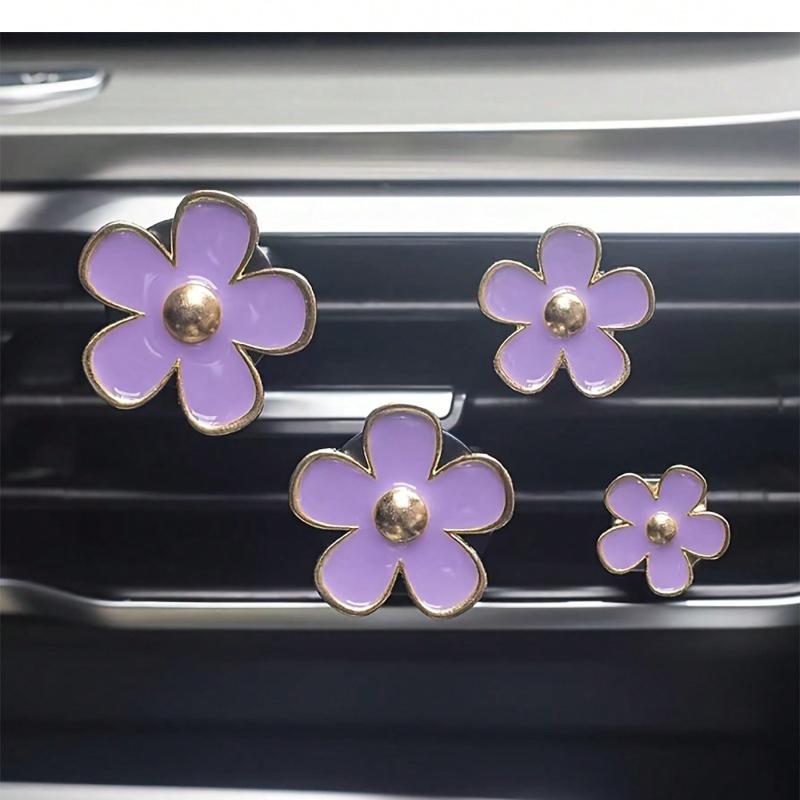 4-Piece Car Air Vent Scented Clip for Vehicle Air Conditioning Vents Flower Decoration Clip