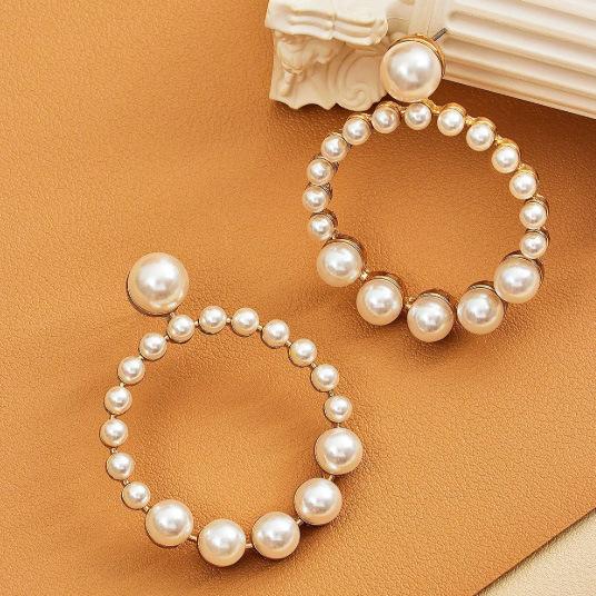 Универсальные модные серьги-гвоздики с инкрустацией из имитации жемчуга, элегантный ретро-стиль, простые для повседневной носки