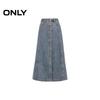 ONLY Women's High-Waist A-Line Denim Midi Skirt