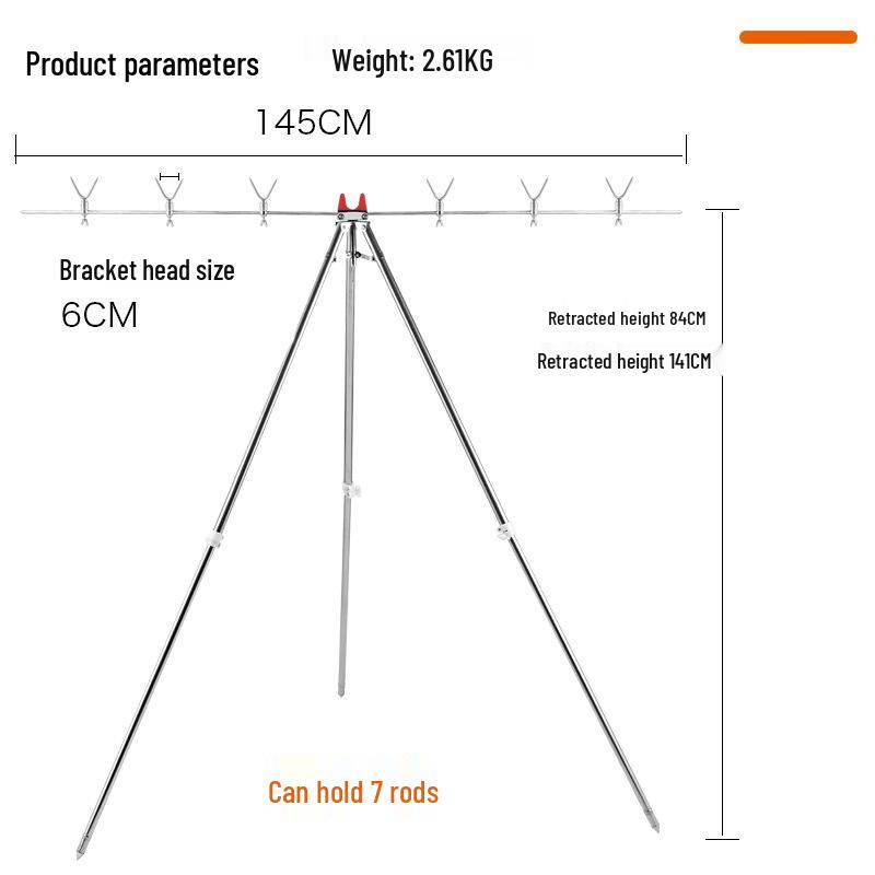 Stainless Steel Multifunctional Surf Rod Stand with Large Capacity
