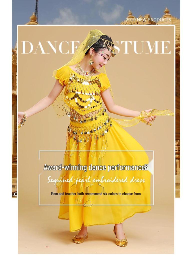 Y Six-one Girls' National Belly Dance Costume Set