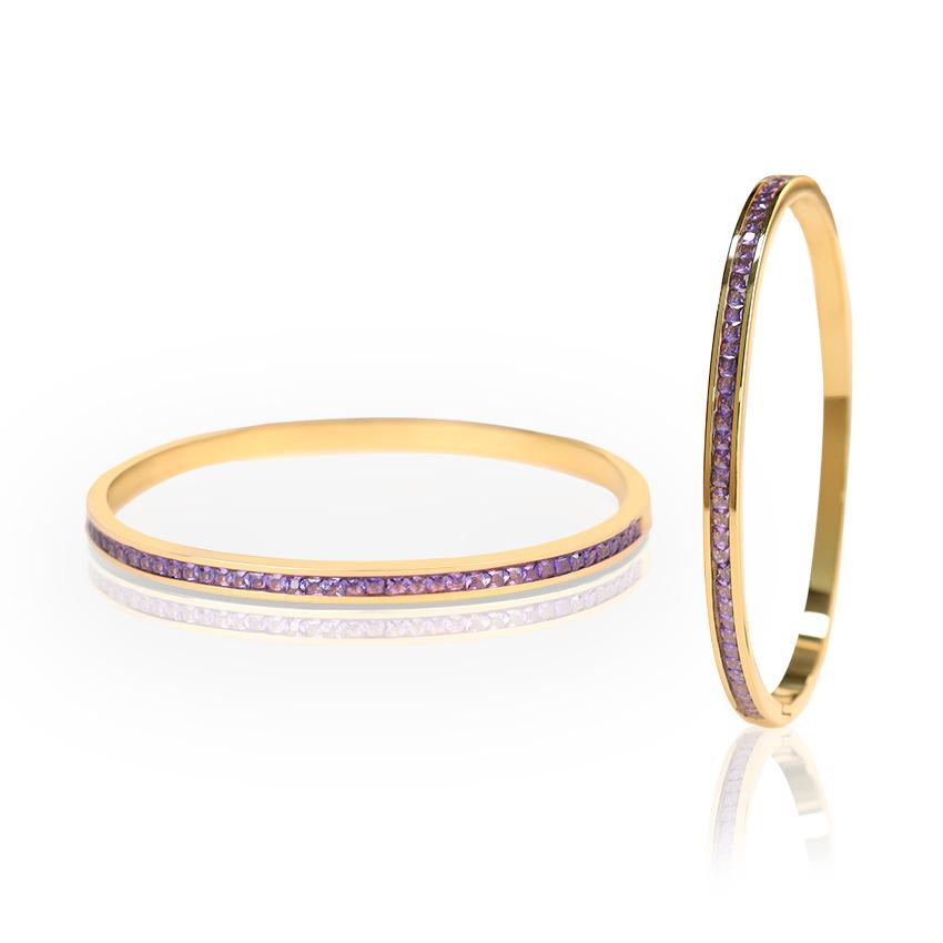 Personalized Trend Surround With Fine Diamond Gypsy Titanium Steel Bracelet