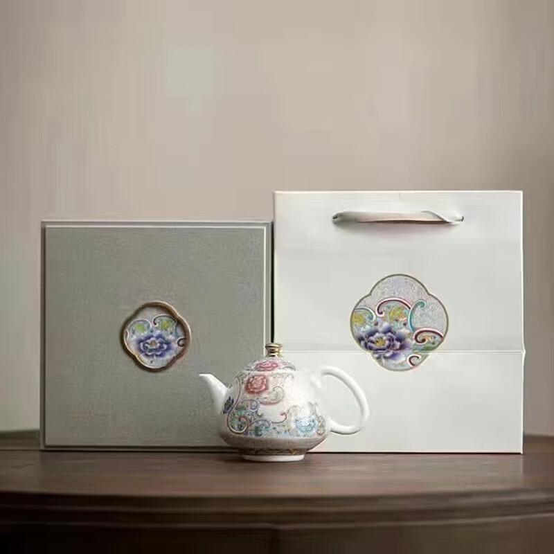 

Cha Xun Filigree Ceramic Tea Set with Silver Tray