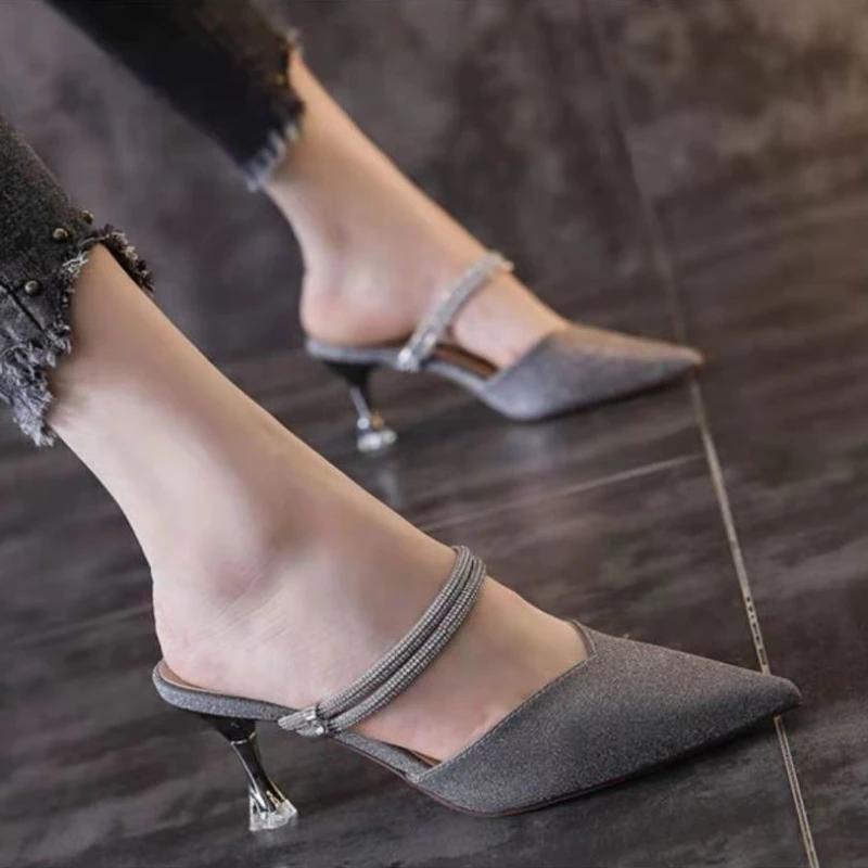 Fashion High Heels Pointed Toe Sandals for Women On Offer The Best 2025 Luxury Woman Shoes Sales Trend New Breathable Fashion Pvc Sandal