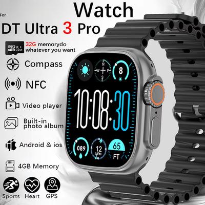 DT Ultra 3 Smartwatch Ekran Amoled 4GB Odtwarzacz MP3 MP4 Bluetooth Udostępnianie Sieci Aplikacja Sklep ChatGPT Smart AI Zegarek Męski Sportowy
