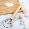 Wood Mixing Stick 13-Inch Double/Single Loop Whisk for Eggs Flour & Dough Blending Handcrafted Kitchen Utensil for Baking & Cooking