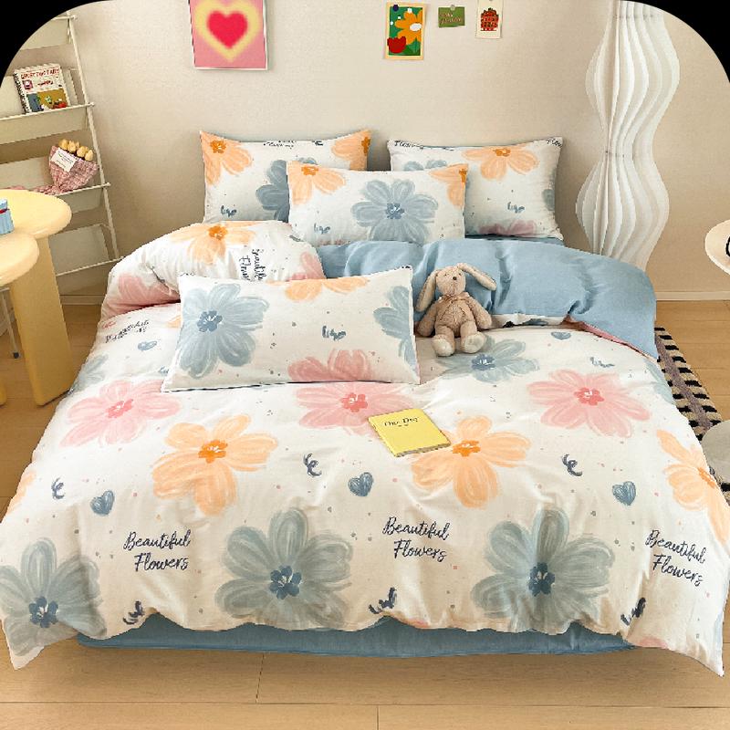 

Grace All-Cotton Mucha Print 4-Piece Duvet Cover Set