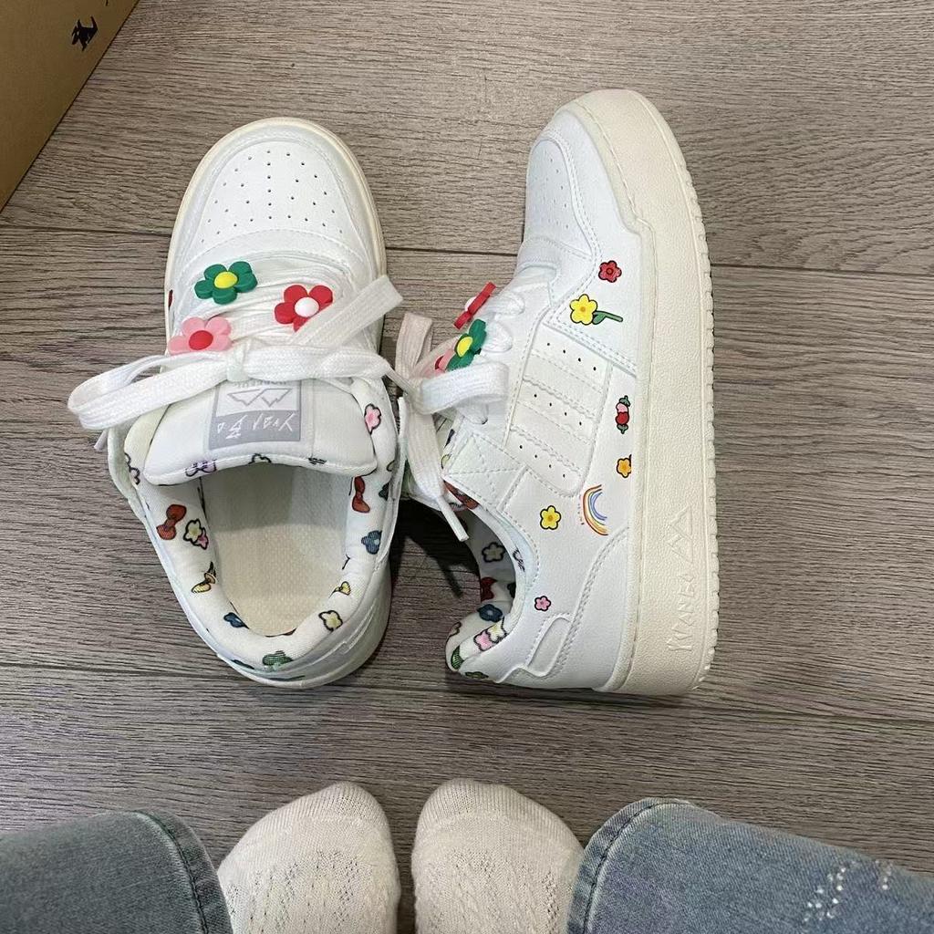 Cute graffiti spring new shoes thick baseplate shoes sneakers ins tide