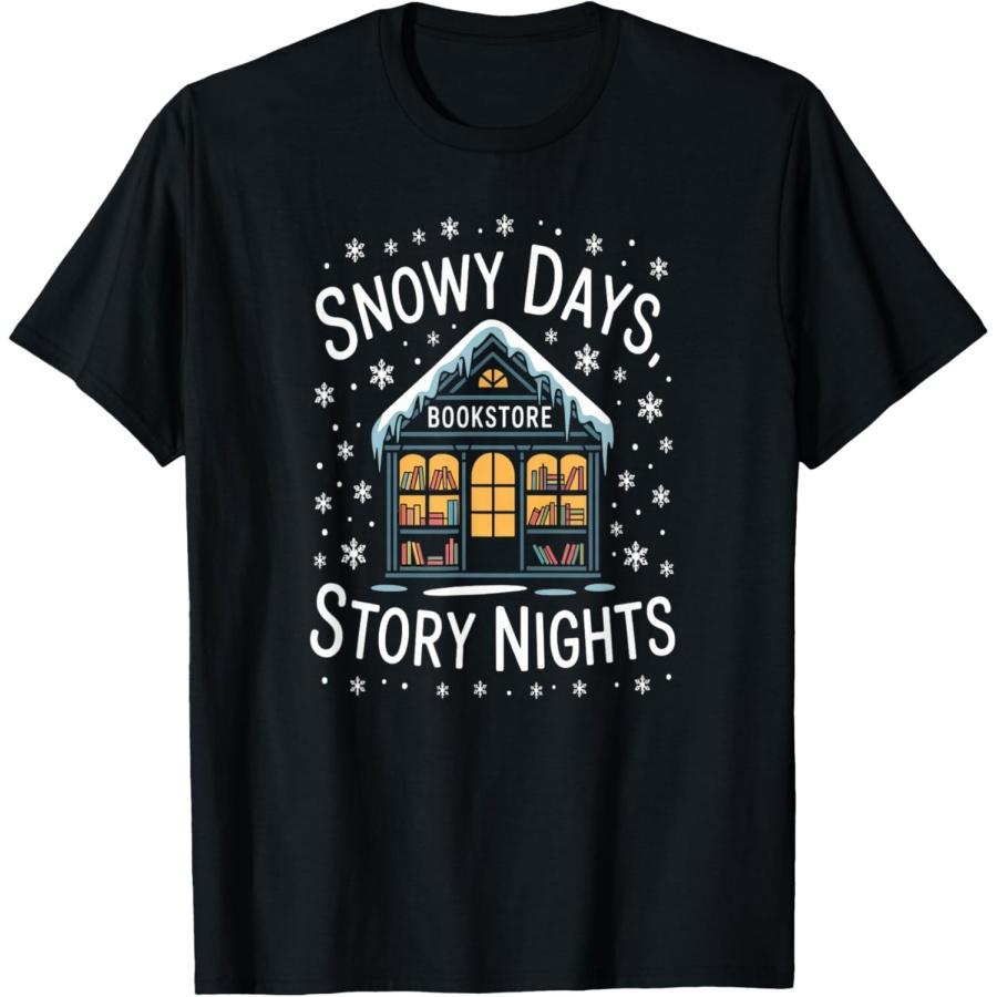 

Snowy Days Story Nights Cozy Bookstore Winter Vibes T-Shirt XXXXXL чёрный