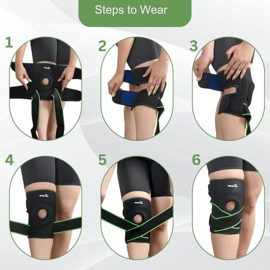 Wonder Care Compression Knee Support with Side Stabilizers & Patella Gel Ring, Adjustable Knee Brace for Joint Pain Relief (Special,1Unit)
