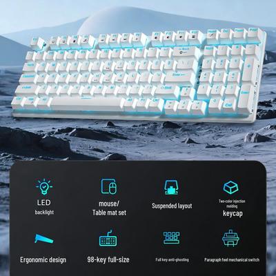 High-Value Wired Mechanical Keyboard & Silent Gaming Mouse Set - Three-Mode