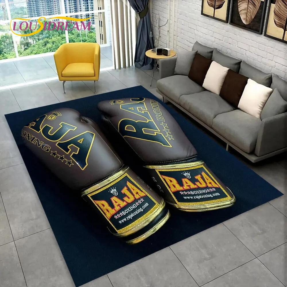 3D Boxing Gloves Boxer Fight Area Rug Large,Carpet Rug for Living Room Bedroom Sofa Doormat Decoration,kids Non-slip Floor Mat