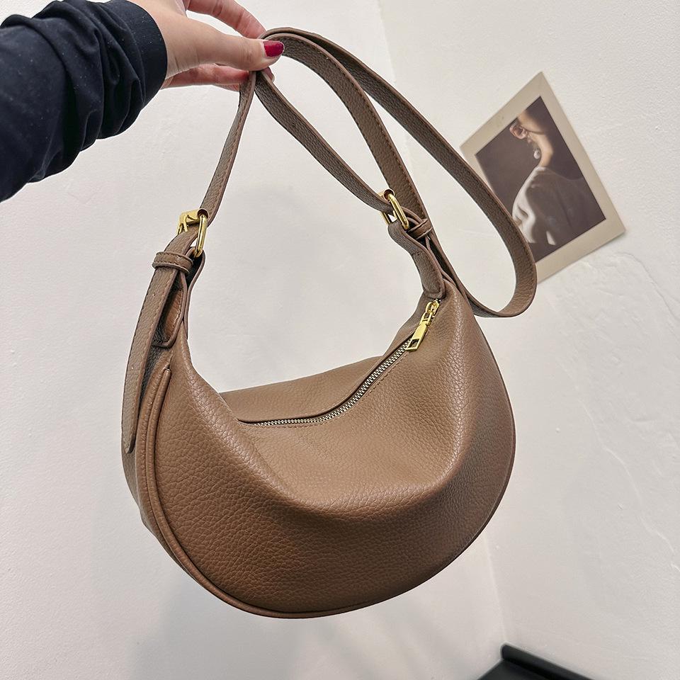 Korean Style Women's Soft PU Large Capacity Dumpling Bag - Casual & Versatile Shoulder/Crossbody