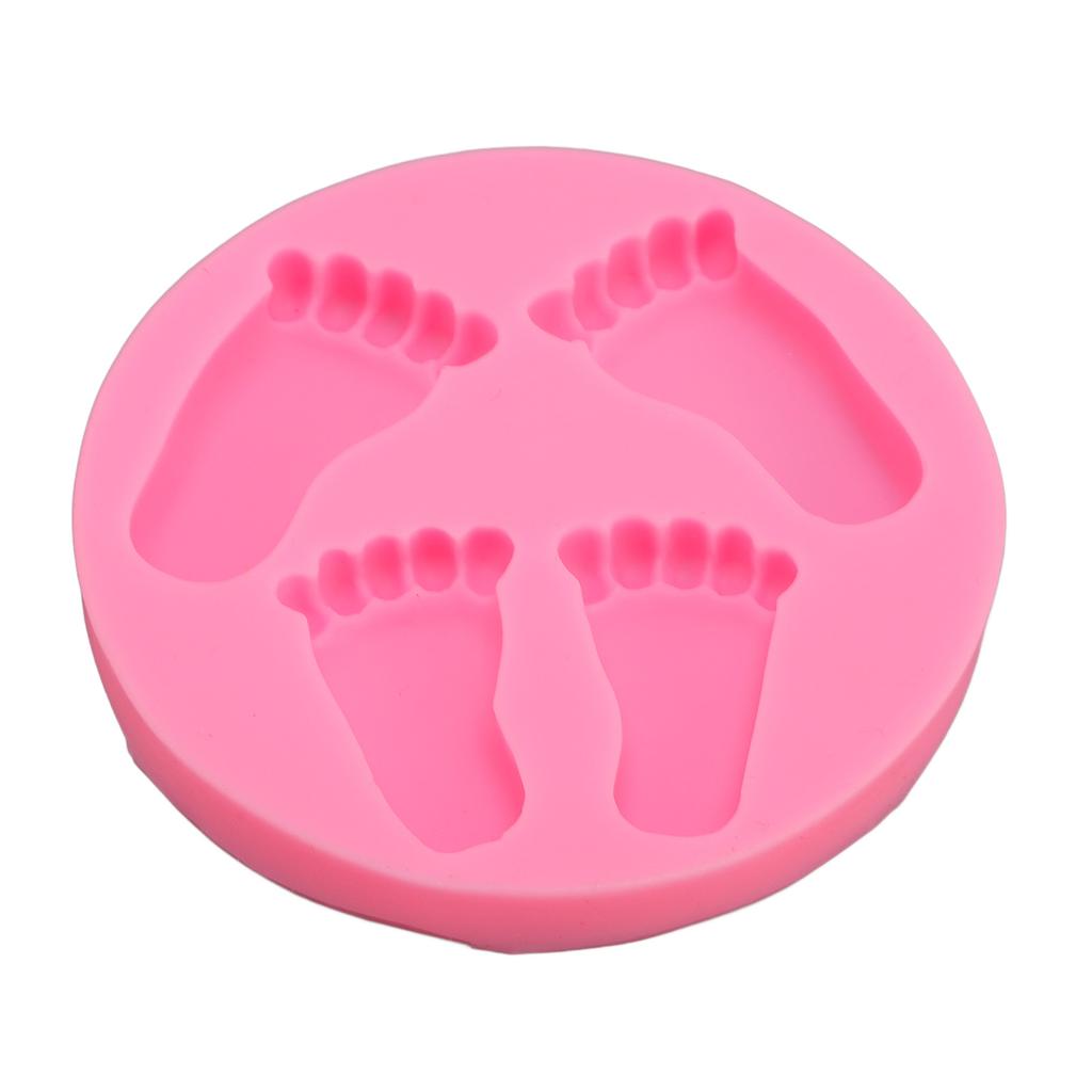 3D Baby Foot Moulding Silicone Non Stick Baby Foot Shaped Baking Tray for Fondant Chocolate Candy De