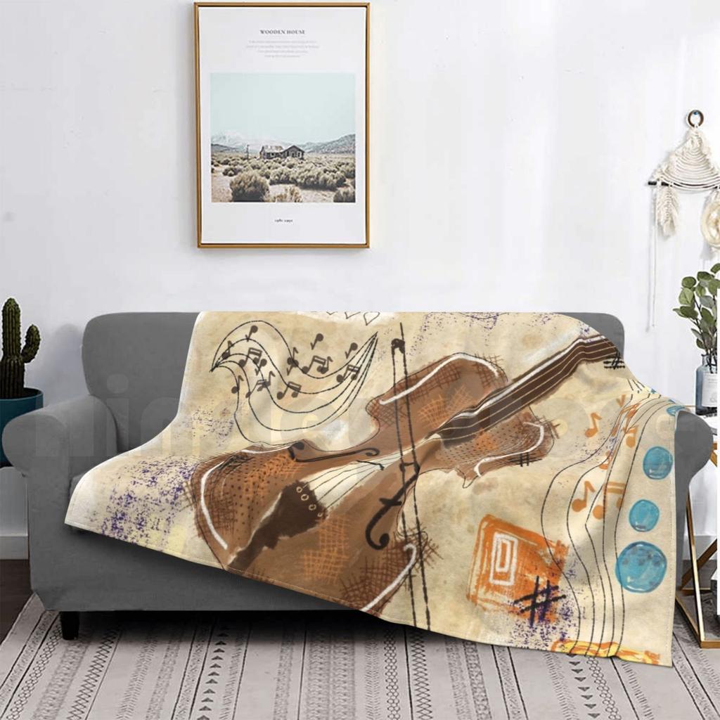 Abstract Cello Blanket Super Soft Warm Light Thin Abstract Cello Music Musician Instrument