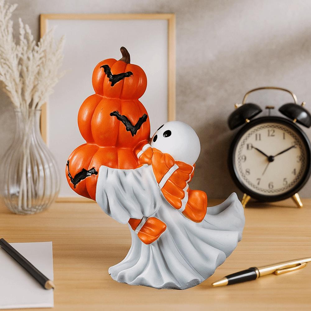 3D Sculpture Ghost Sculpture Cartoon Halloween Figurine Funny Ghost Statue  Office