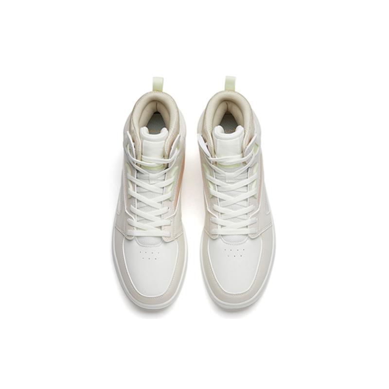 Anta Street Naughty High-Top Skateboard Shoes Women's Gray White Yellow Sneakers 122238067-3