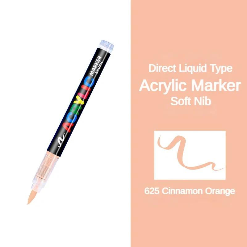 GUANGNA 16 Colors Direct-liquid Acrylic Marker Pen Waterproof Pen Soft Brush Nib for Glass Stone Metal Art Supplies Stationery