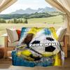 1PC Custom Name Soccer Dreams Outdooor Flannel Blankets Throw Blanket All-Season Throw Gift Bedspread for Couch, Bed, Camping Holiday Birthda
