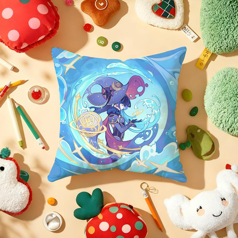 Xiao G-Genshin I-Impact Pillow Case Plush Fabric Soft Double-Sided Printed Sofa Warm Winter Home Gift Cushion Cover