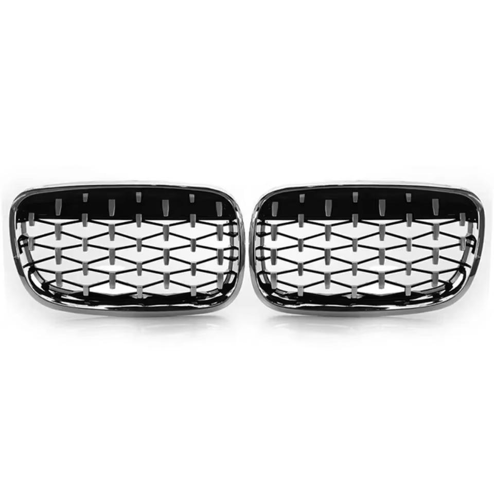 Compatible Silver Grille for 07-14 BMW X5/X6 E70 E71 Starry Sky Edition.
