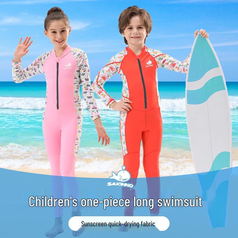 

Unisex Kids Quick-Dry Sun Protection Long Sleeve Wetsuit for Surfing, Snorkeling, and Swimming M (6#) бирюзовый